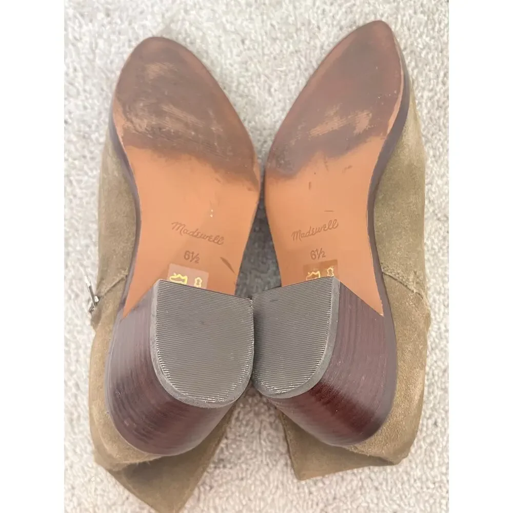 Madewell Olive Suede Ankle Boots